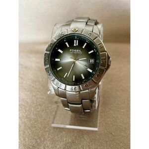 Fossil Blue quartz AM-3688 silver and grey 40mm men's watch, new battery